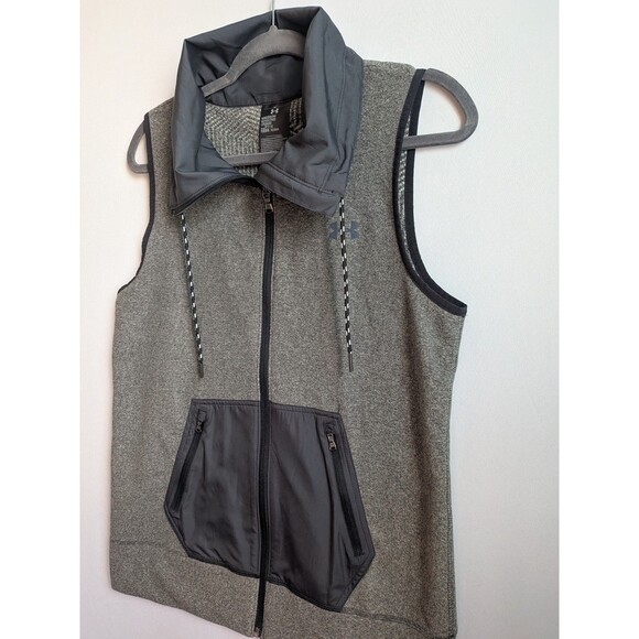 Under Armour Vest UA Womens Medium Survivor Hybrid Cold Gear Full Zip Gray Black - Picture 5 of 15